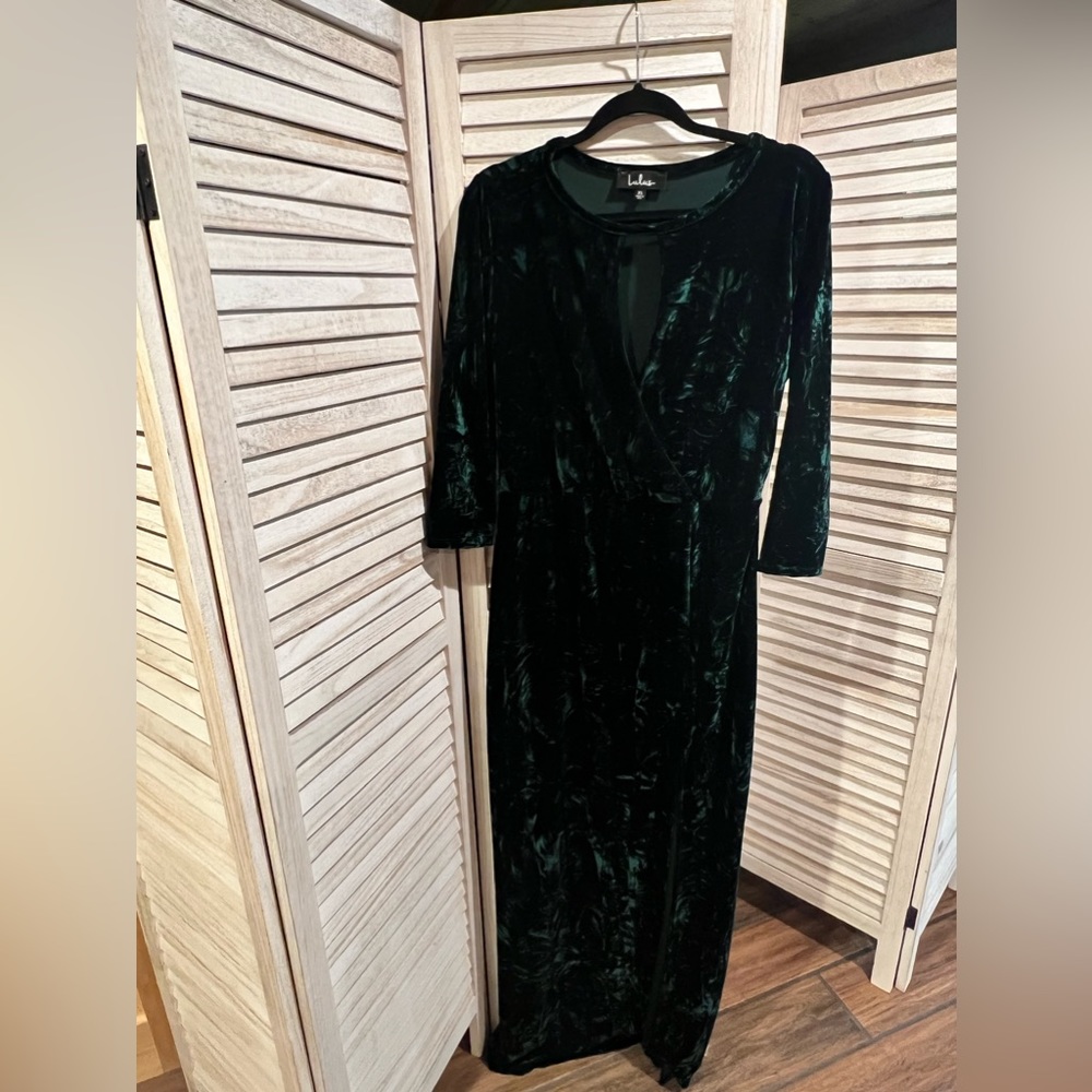 Forest Green Velvet Maxi